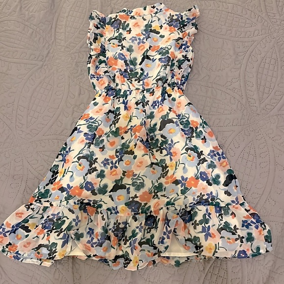 Janie and Jack White Blue Pink Ruffled Tiered Sundress - Picture 4 of 6